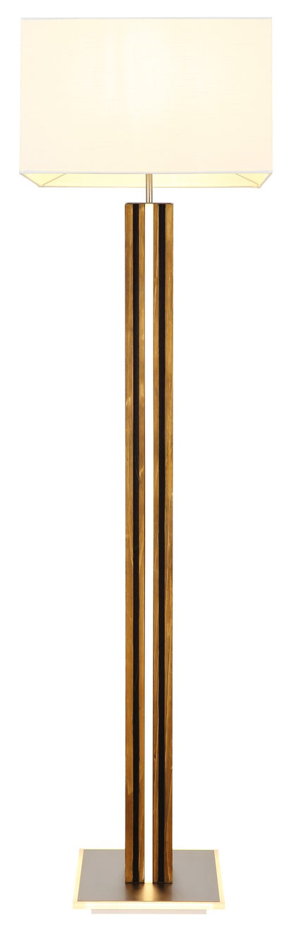 Elegante lampada da terra a LED con 2 luci in colore nichel – immagine 2