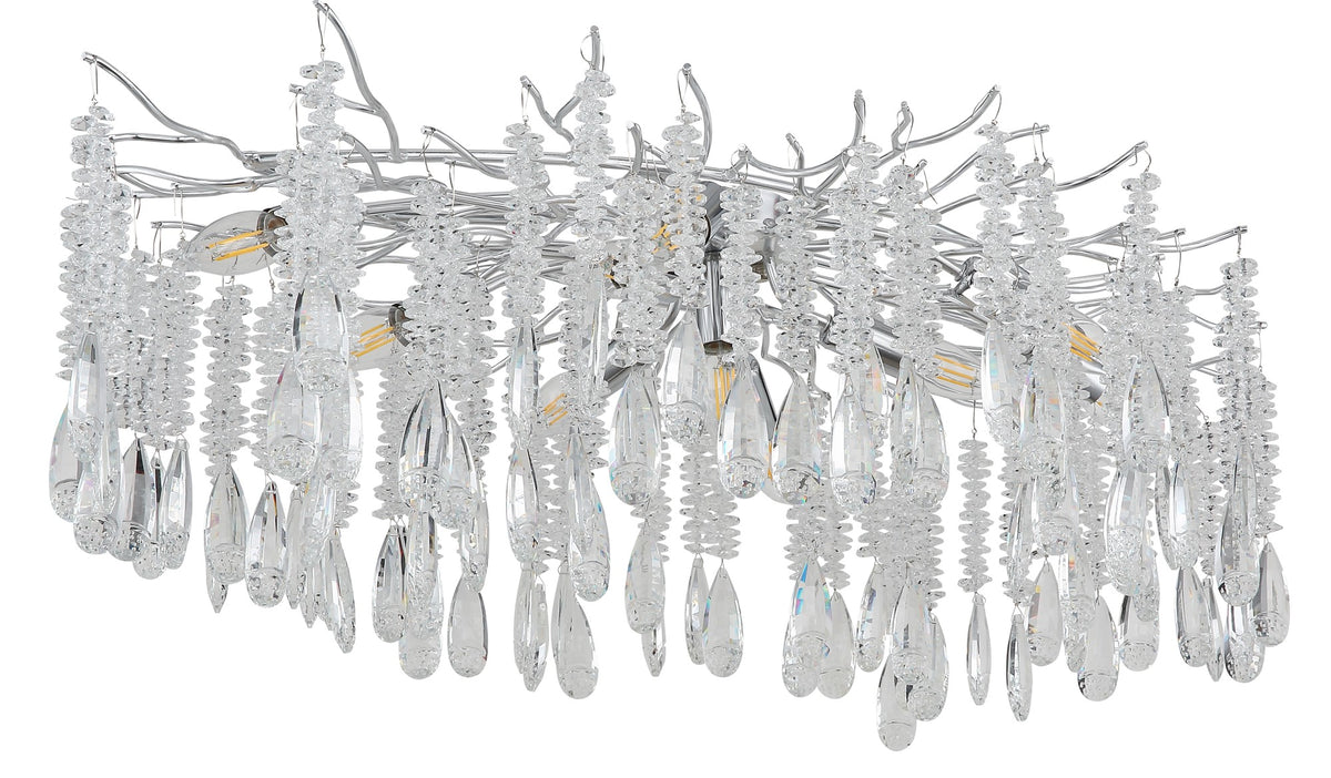 Lampadario in cristallo argento senza tempo con 10 luci – immagine 1