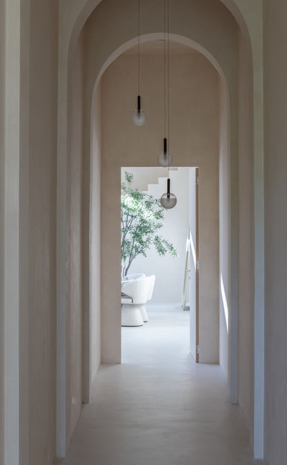 Bordeauxrode glazen hanglamp met drie bollen It's About RoMi Murano – afbeelding 6