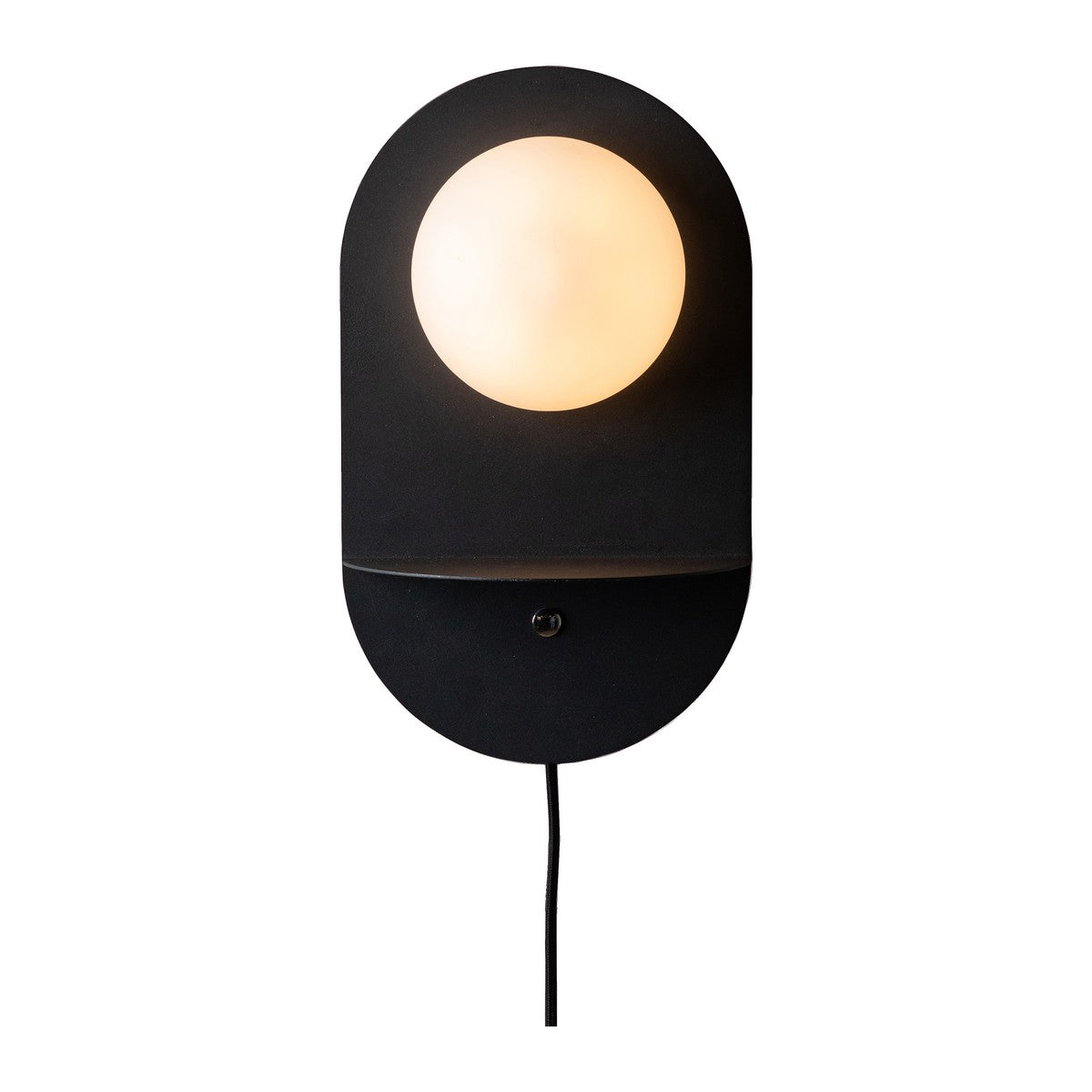 Zwarte metalen wandlamp met glazen bol It's About RoMi Tokyo