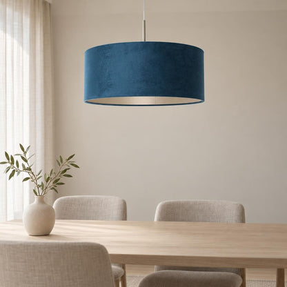 Модерна висяща лампа със син абажур Steinhauer Sparkled Light – интериорна снимка