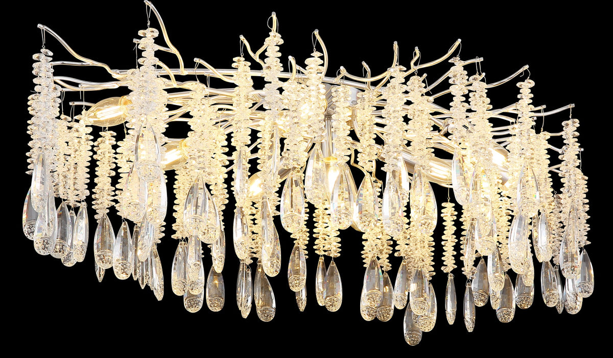 Lampadario in cristallo argento senza tempo con 10 luci – immagine 3