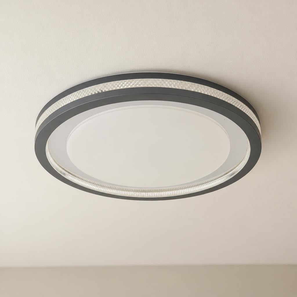 Moderné okrúhle biele stropné svietidlo Obolg Terpsa – fotografia v interiéri