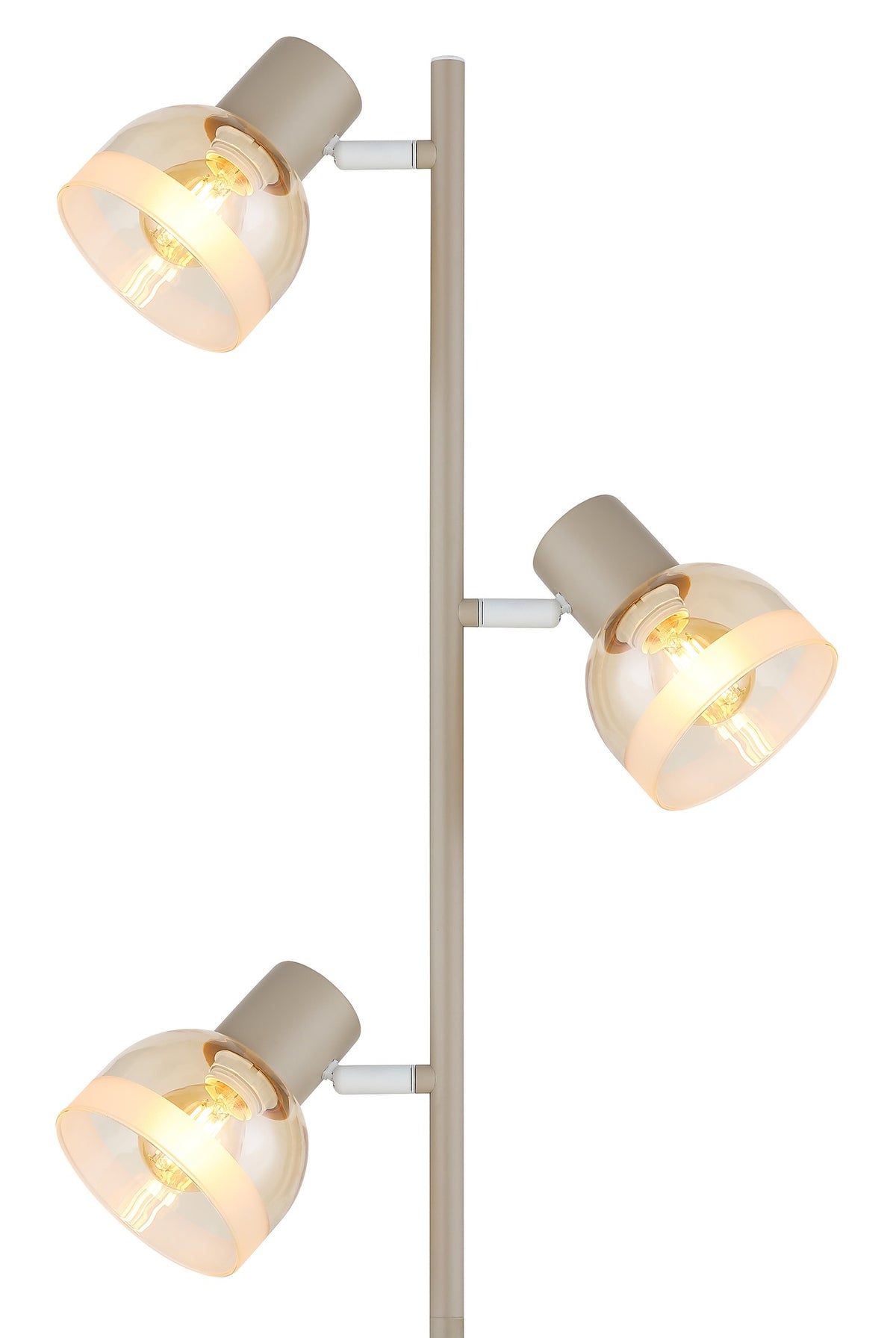 Lampă de podea cu 3 lumini, din sticlă de culoare nisipoasă subtilă – imaginea 2
