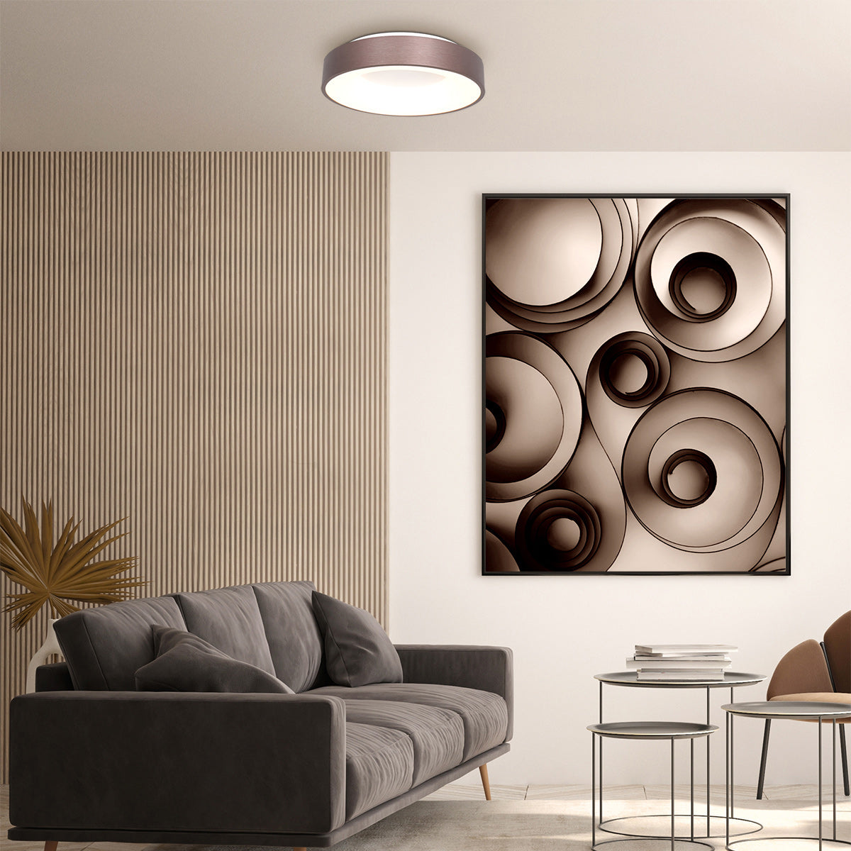 Steinhauer Ringlede plafonnière brons 48 cm LED – afbeelding 2