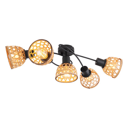 plafondlamp-5-kap-bamboeweefsel-zwart-bruin-globo-wenna-main-image