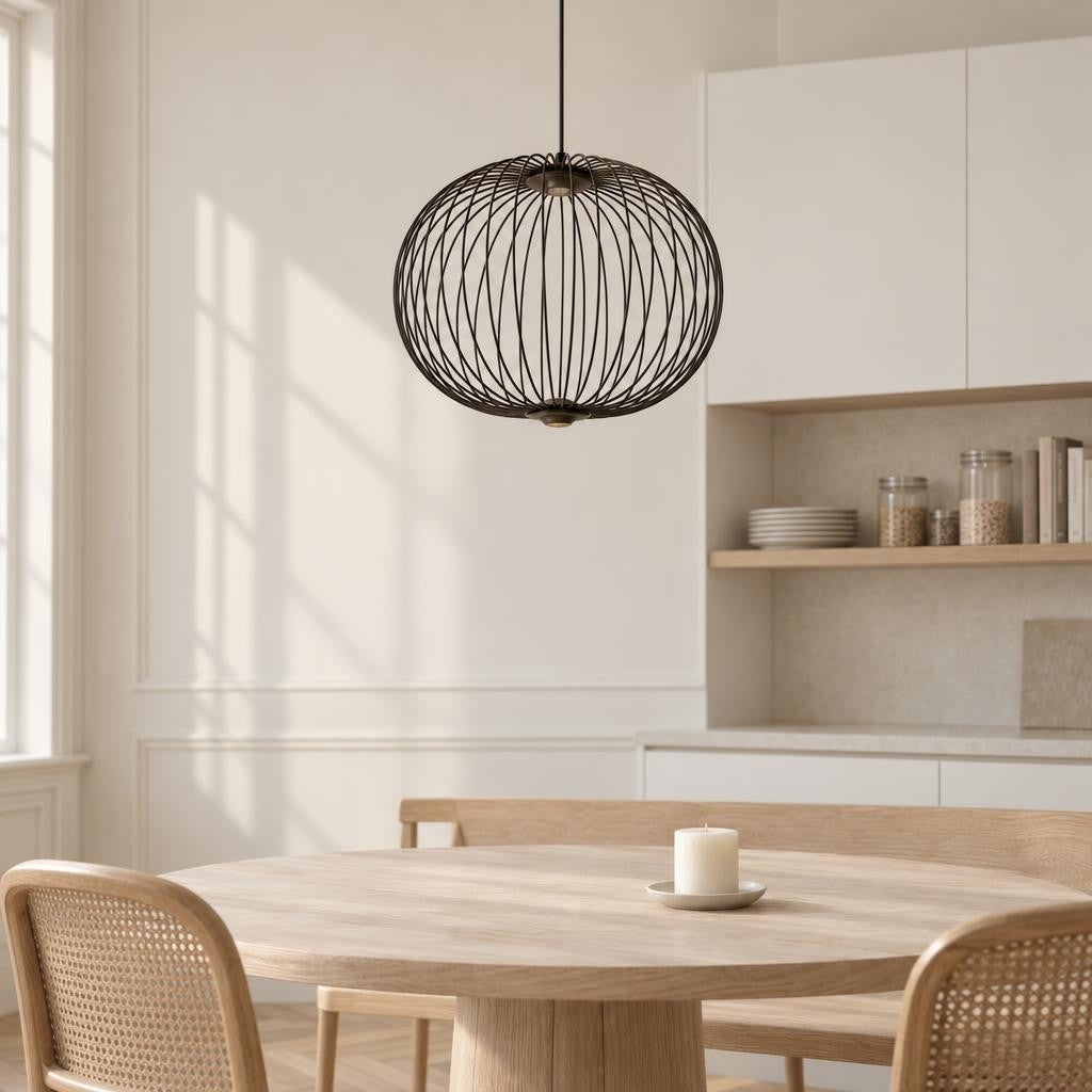 GALWAY Matt Black LED Pendant Light – lifestyle image