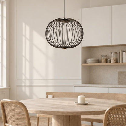 GALWAY Matt Black LED Pendant Light – lifestyle image
