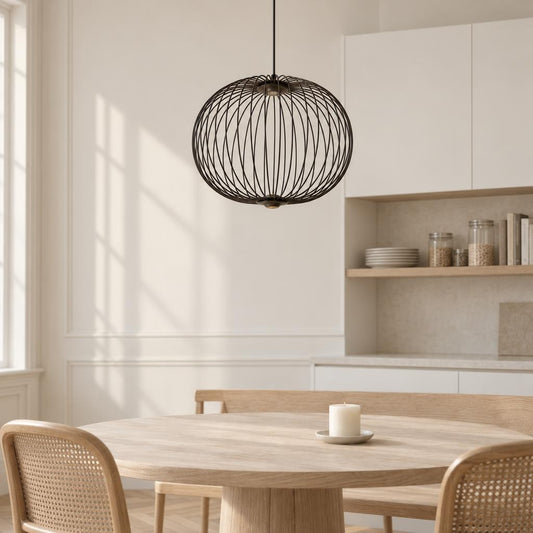 GALWAY pendellampa i matt svart med LED – miljöbild