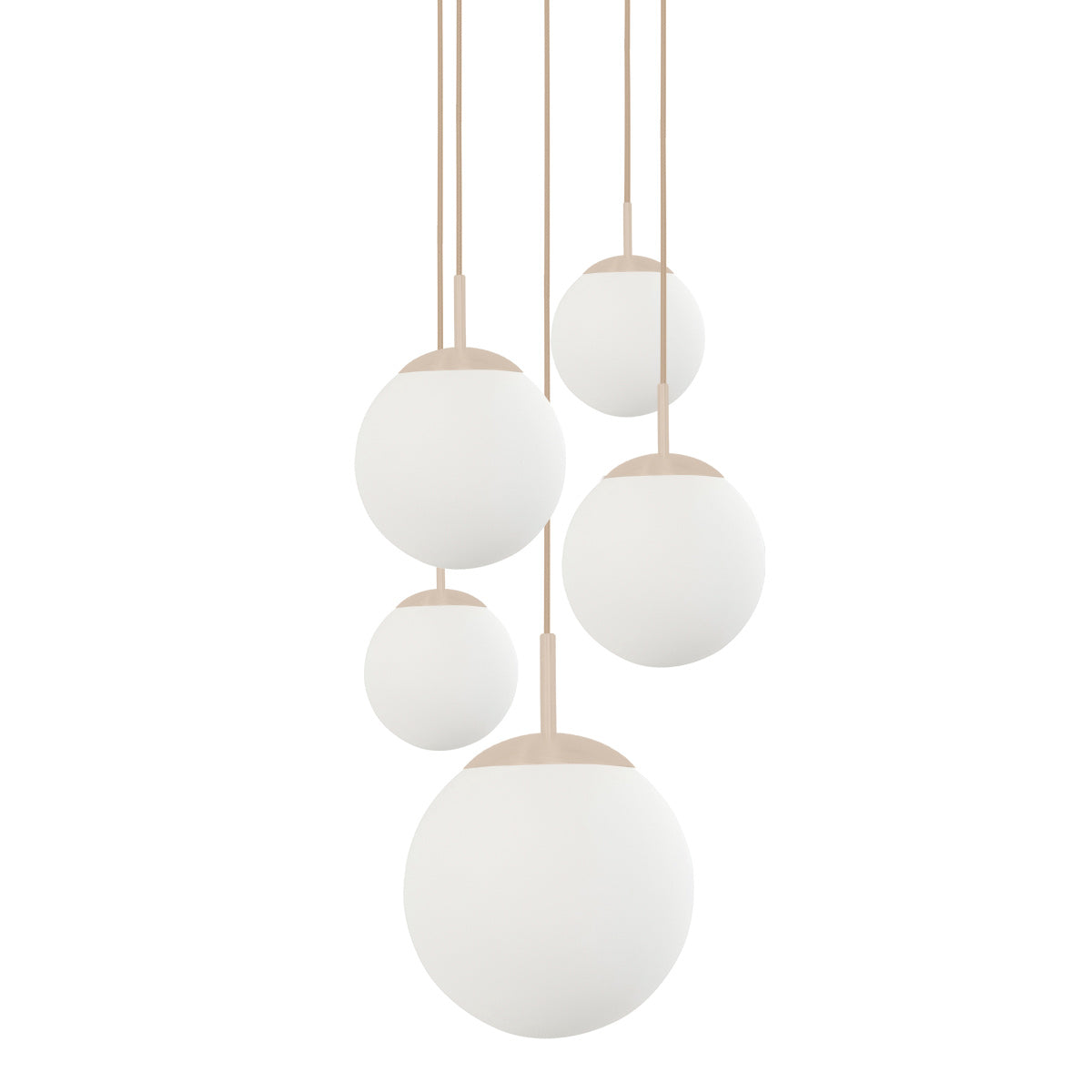Lampadario Bollique Steinhauer a 5 luci color crema – immagine 1