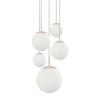 Lampadario Bollique Steinhauer a 5 luci color crema – immagine 1