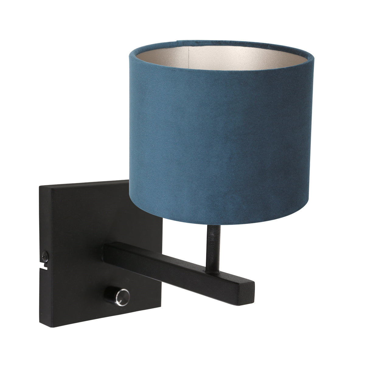 strakke-moderne-wandlamp-met-blauwe-kap-steinhauer-stang-variant-image1