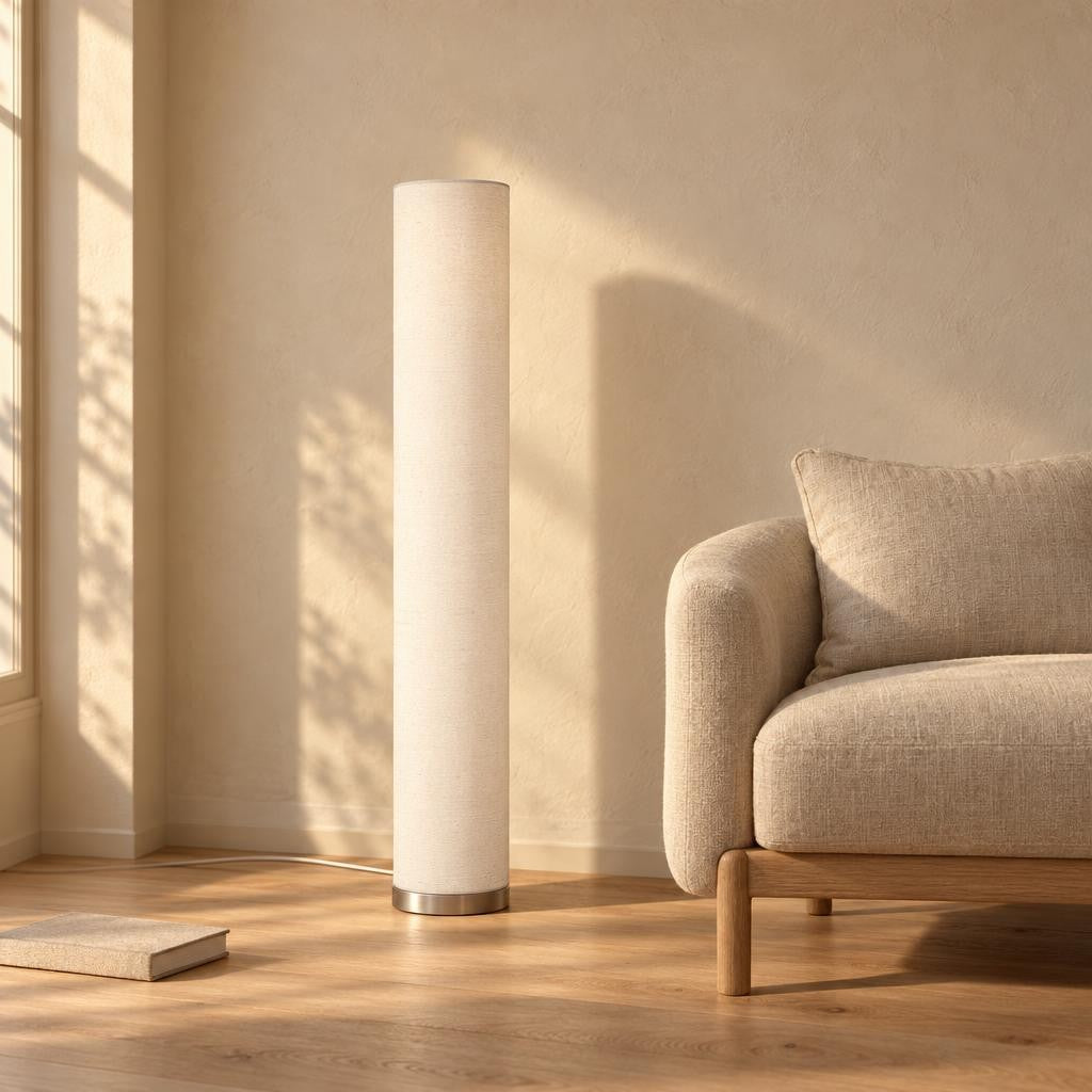 Globo Ava Classic Nickel Floor Lamp, 110 cm – lifestyle image