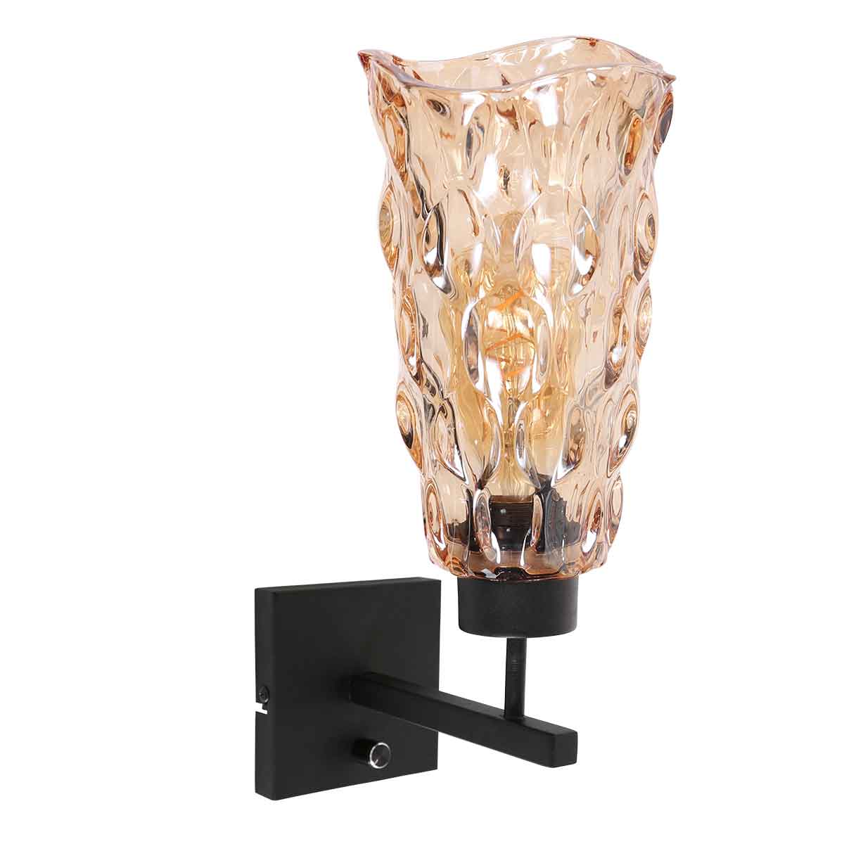 zwarte-retro-wandlamp-amberkleurige-glaskelk-steinhauer-stang-main-image