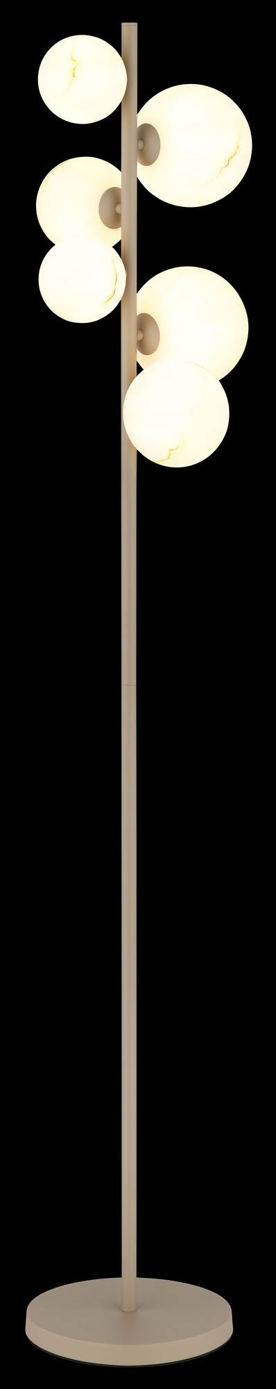 Lampada da terra in metallo color sabbia senza tempo con 6 luci – immagine 3