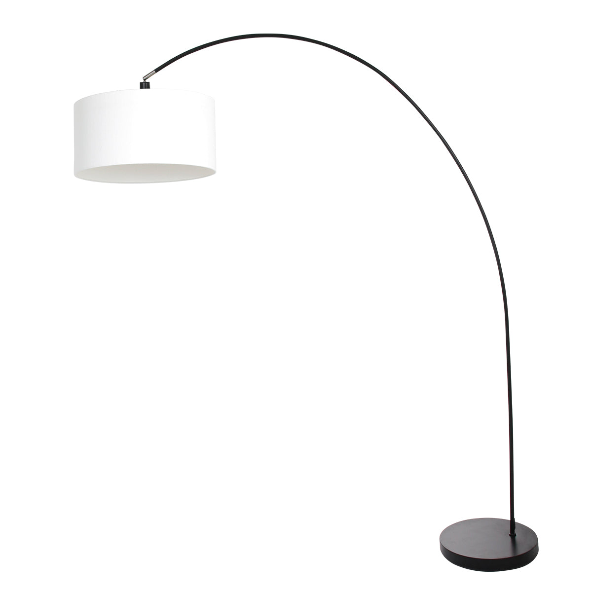 Mexlite Solva Black Arc Floor Lamp with White Shade – image 1