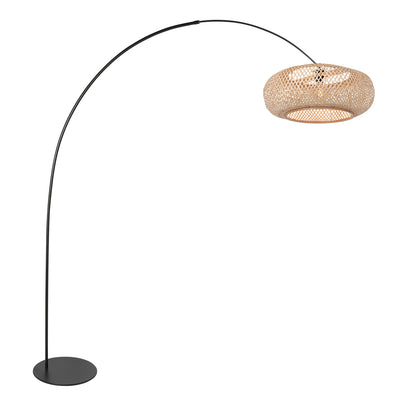 booglamp-zwart-met-naturel-kleurige-kap-anne-lighting-curve-main-image