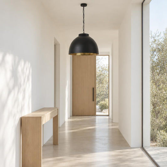 Čierne industriálne závesné svietidlo Light & Living Kylie – fotografia v interiéri
