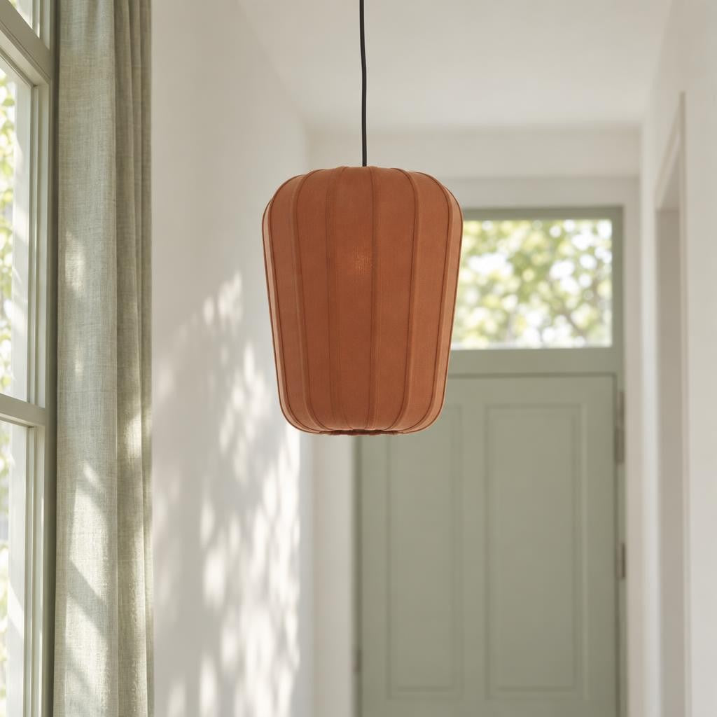 Lampada a sospensione BIBURY effetto legno – foto d'ambiente