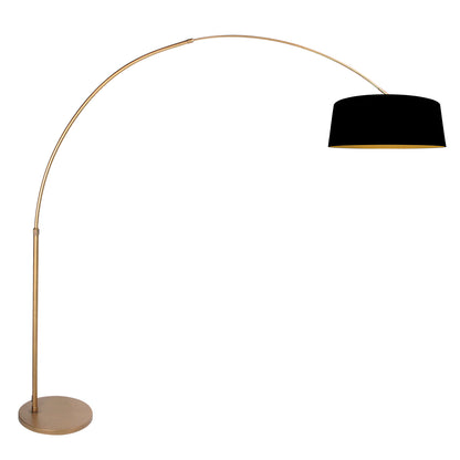 bronzen-booglamp-met-zwarte-linnen-kap-goud-binnenzijde-steinhauer-sparkled-light-main-image