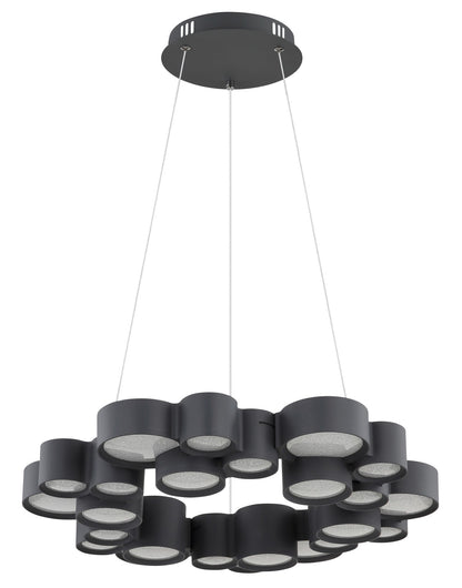 Lâmpada suspensa LED metálica moderna de cor antracite – imagem 1