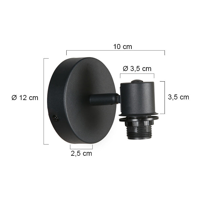 Mexlite Bambus Black Spotlight with Natural Shade – dimension drawing