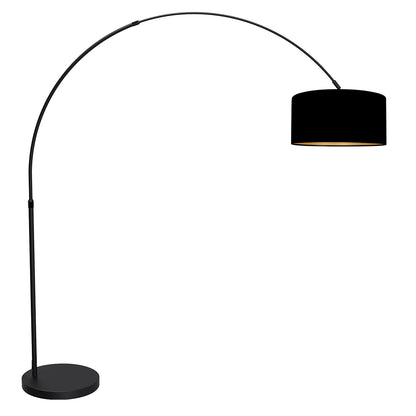booglamp-zwart-met-zwarte-linnen-kap-verstelbaar-e27-mexlite-flair-main-image