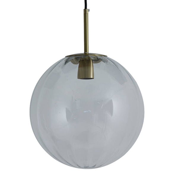 Light & Living Magdala hanglamp goud met rookglas