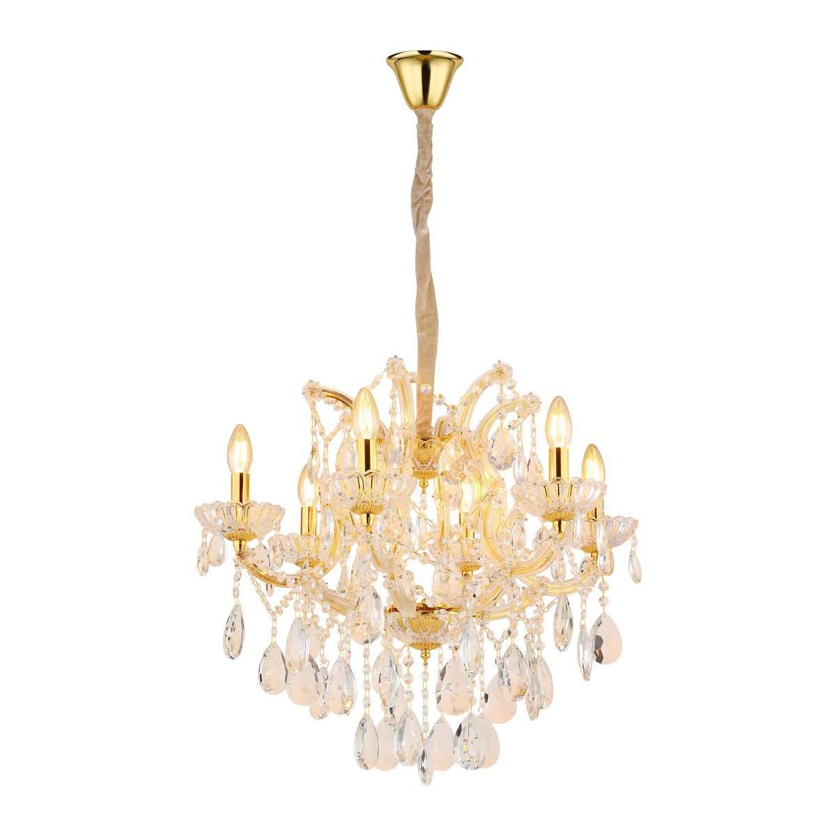 Pequena candelabro de cristal cor de latão