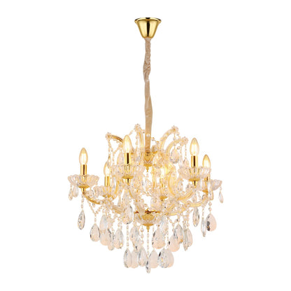 Pequena candelabro de cristal cor de latão