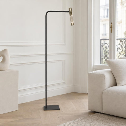 Steinhauer Alisio vloerlamp messing met dim-to-warm LED – sfeerbeeld