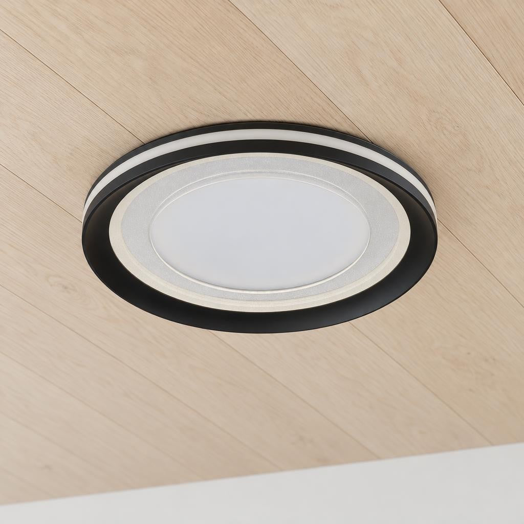 Obolg Clarino valkoinen LED-kattovalaisin Ø30 cm – tunnelmakuva