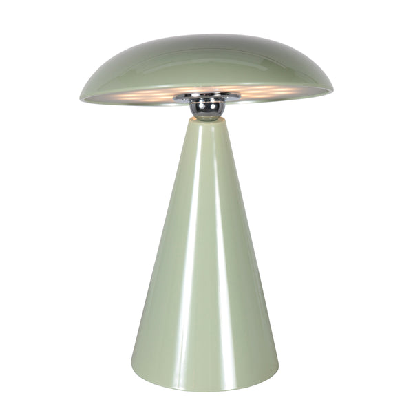 Candeeiro de mesa recarregável verde Mush com dimmer tátil