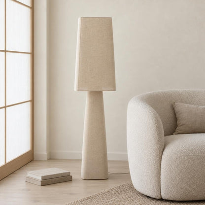Light & Living Mikko vloerlamp – naturel textiel – sfeerbeeld