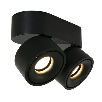 Mexlite Fez Black zwarte 2-lichts LED-opbouwspot