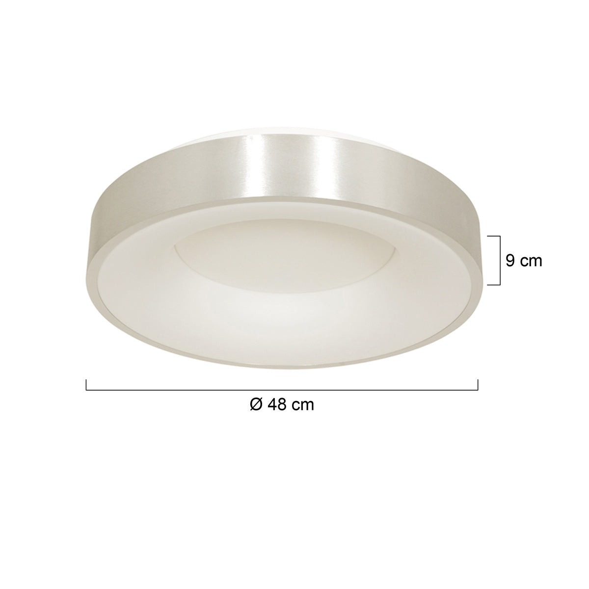 Кръгъл метален LED плафон Steinhauer Ringlede – чертеж с размери