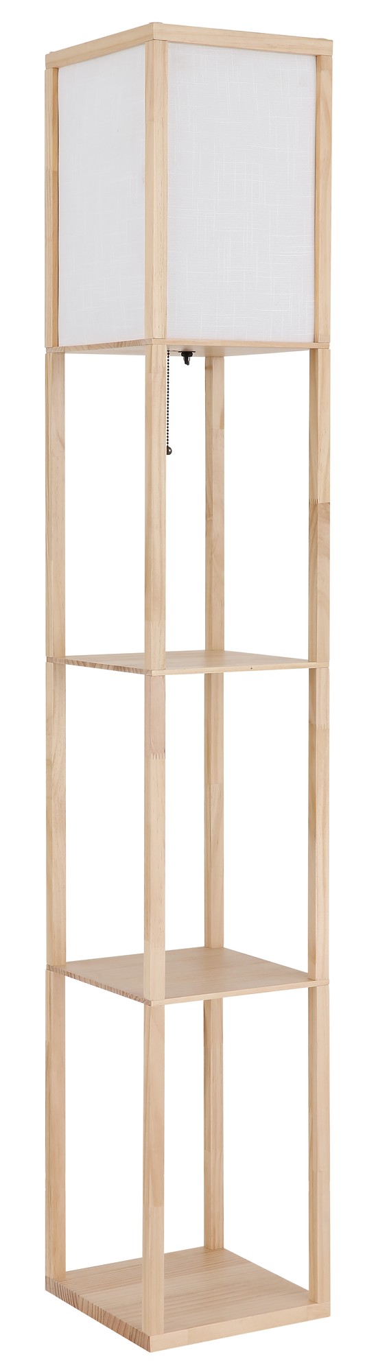 Lampada da terra in tessuto marrone raffinato – immagine 1