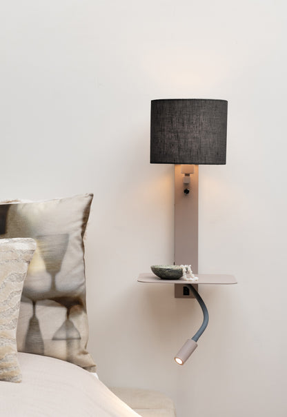 Grande lampada da parete in lino color sabbia e nera It's About RoMi Florence – immagine 2