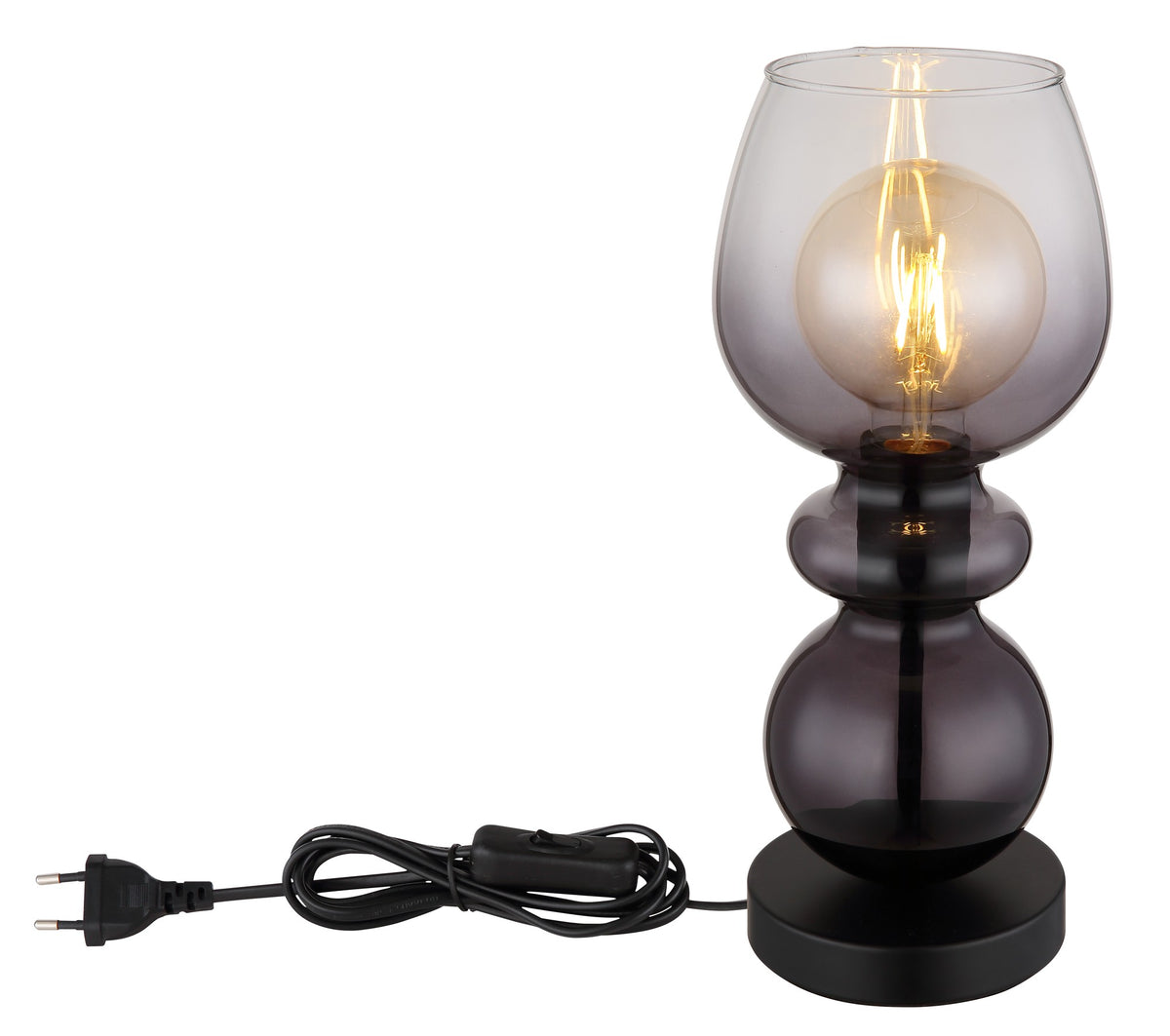 Elegantna crna staklena stolna lampa – slika 3