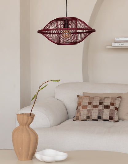 Bordeauxrode bamboe hanglamp met open vlechtwerk Ø50 cm GOOD&MOJO Maui – afbeelding 2