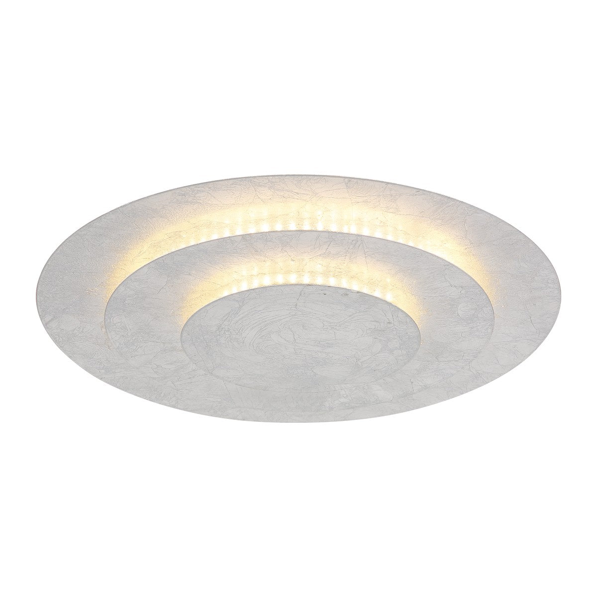 Piccola lampada a soffitto LED metallica color argento