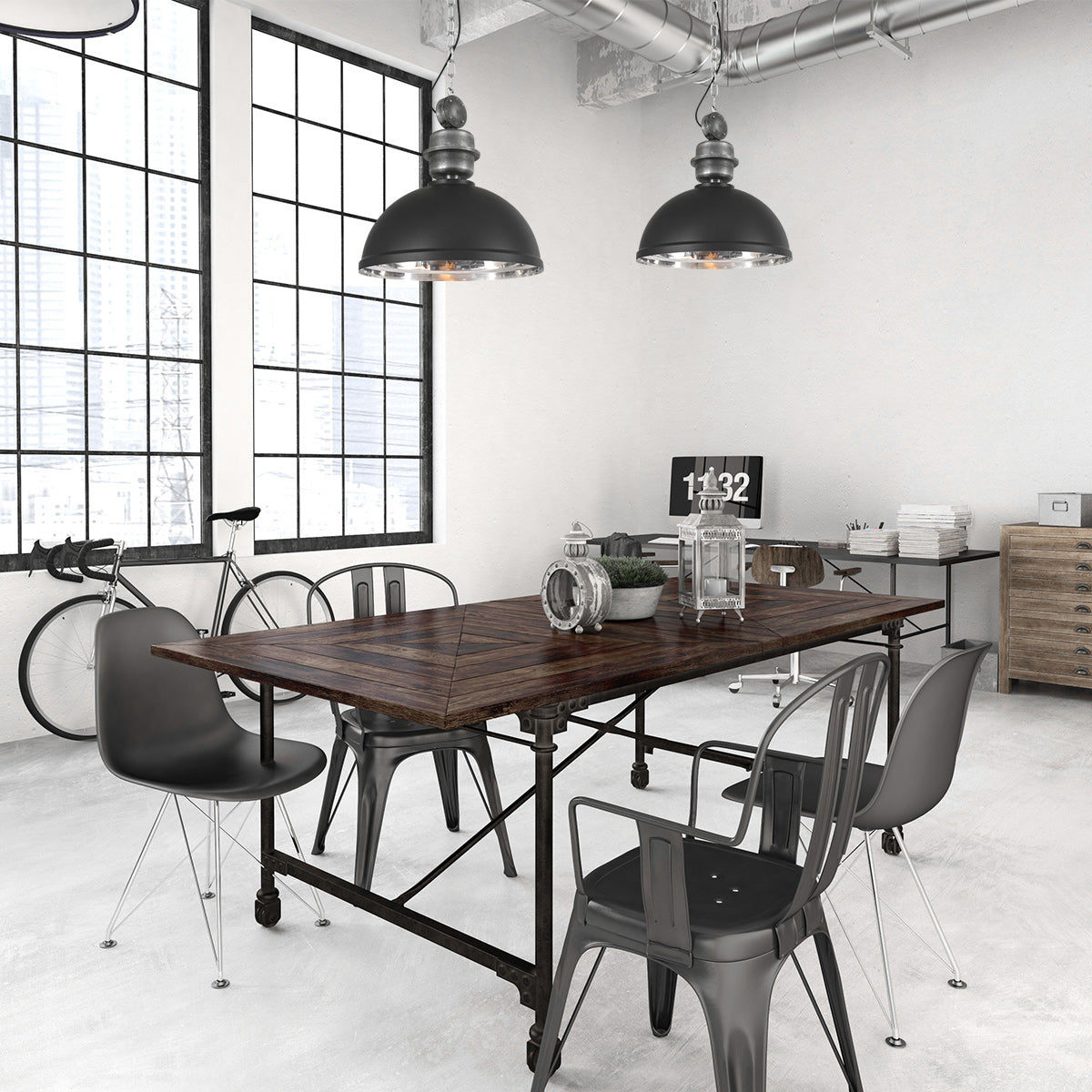 Mexlite Gaeve Black Industrial Pendant Light Ø50cm – image 2