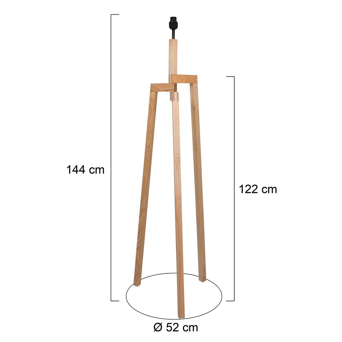 Mexlite Sabi Wooden Floor Lamp – Natural – dimension drawing