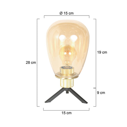 Steinhauer Reflexion Amber Glass Table Lamp – dimension drawing