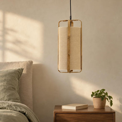 Light & Living Sendai Beige Bamboo Pendant Lamp – lifestyle image