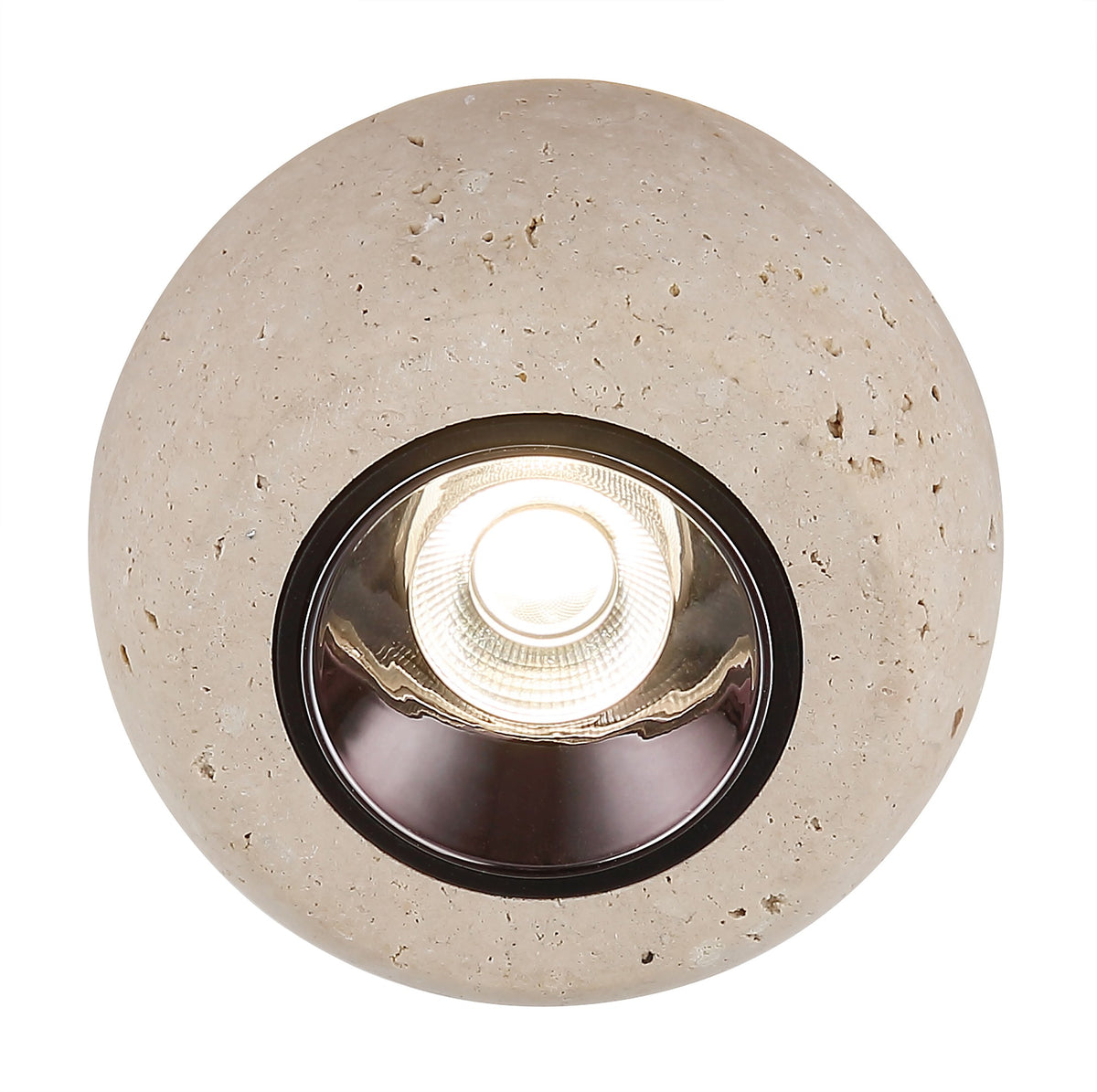 Luz pendente de travertino bege de tamanho médio com LED – imagem 2