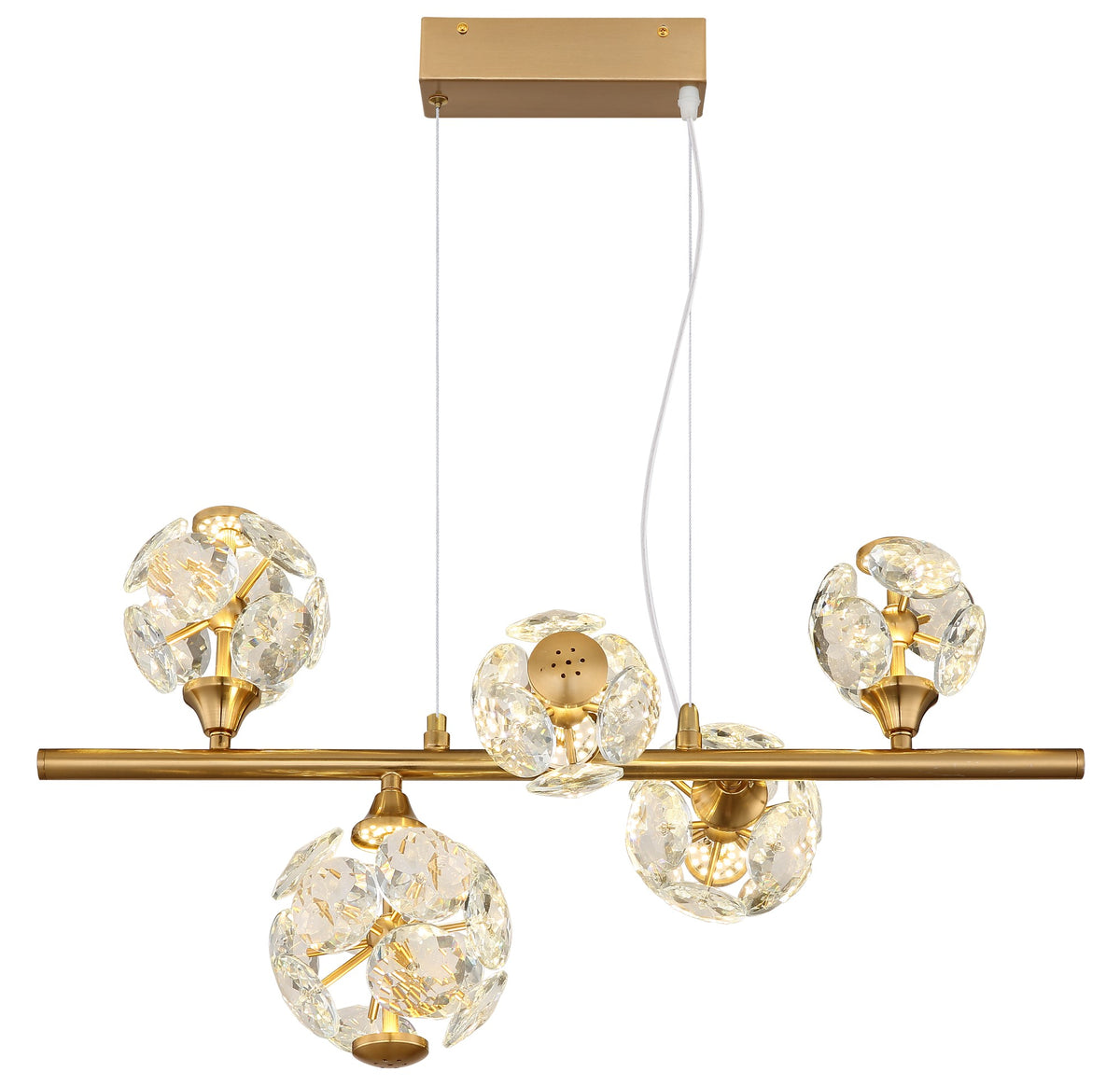 Pendente LED dourado em cristal com personalidade – imagem 2