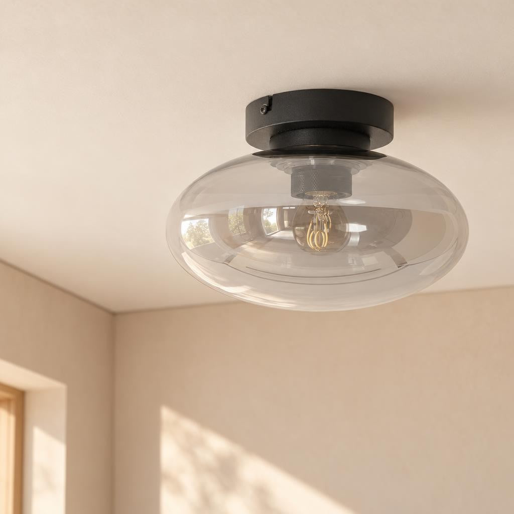 Steinhauer Reflexion Ceiling Light with Smoke Glass – lifestyle image