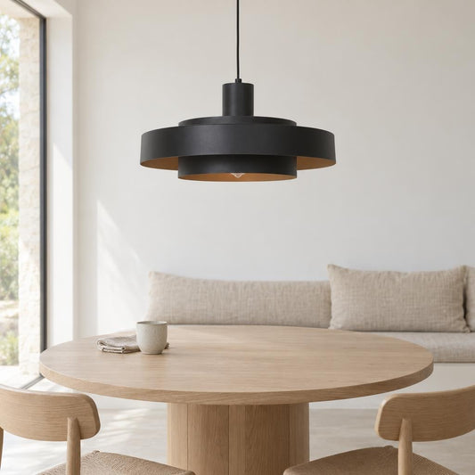 Candeeiro suspenso retro redondo Flinter Ø50 cm – fotografia de ambiente