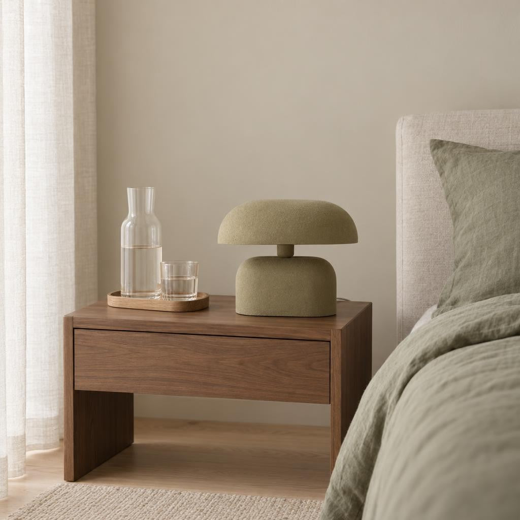 Lampada da tavolo verde oliva rétro Todd | Light & Living – foto d'ambiente